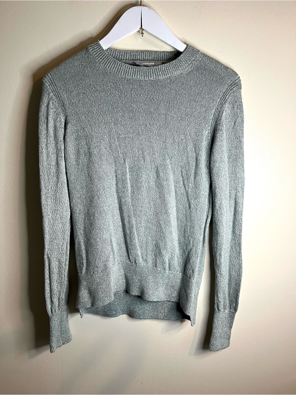 Everlane 100% Cotton Crewneck Pullover Sweater - green